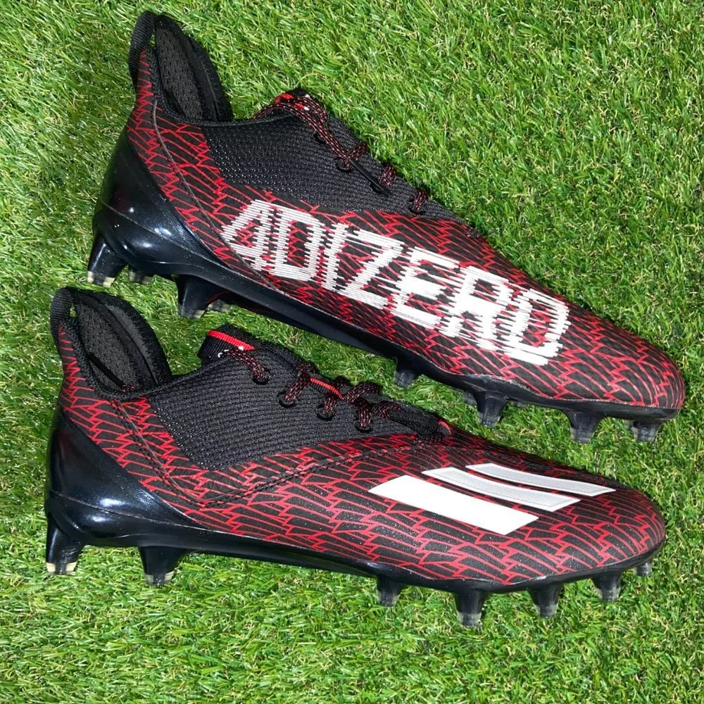 Size 12 Men Adidas Adizero Scorch Louisville PE Football Cleats Black Red GY5648